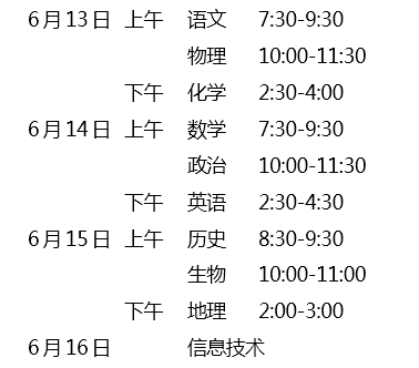 2019年烟台市中考考试实施方案