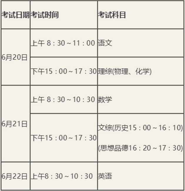 2019年太原中考于6月20日-2日进行 7月8日公布中考成绩